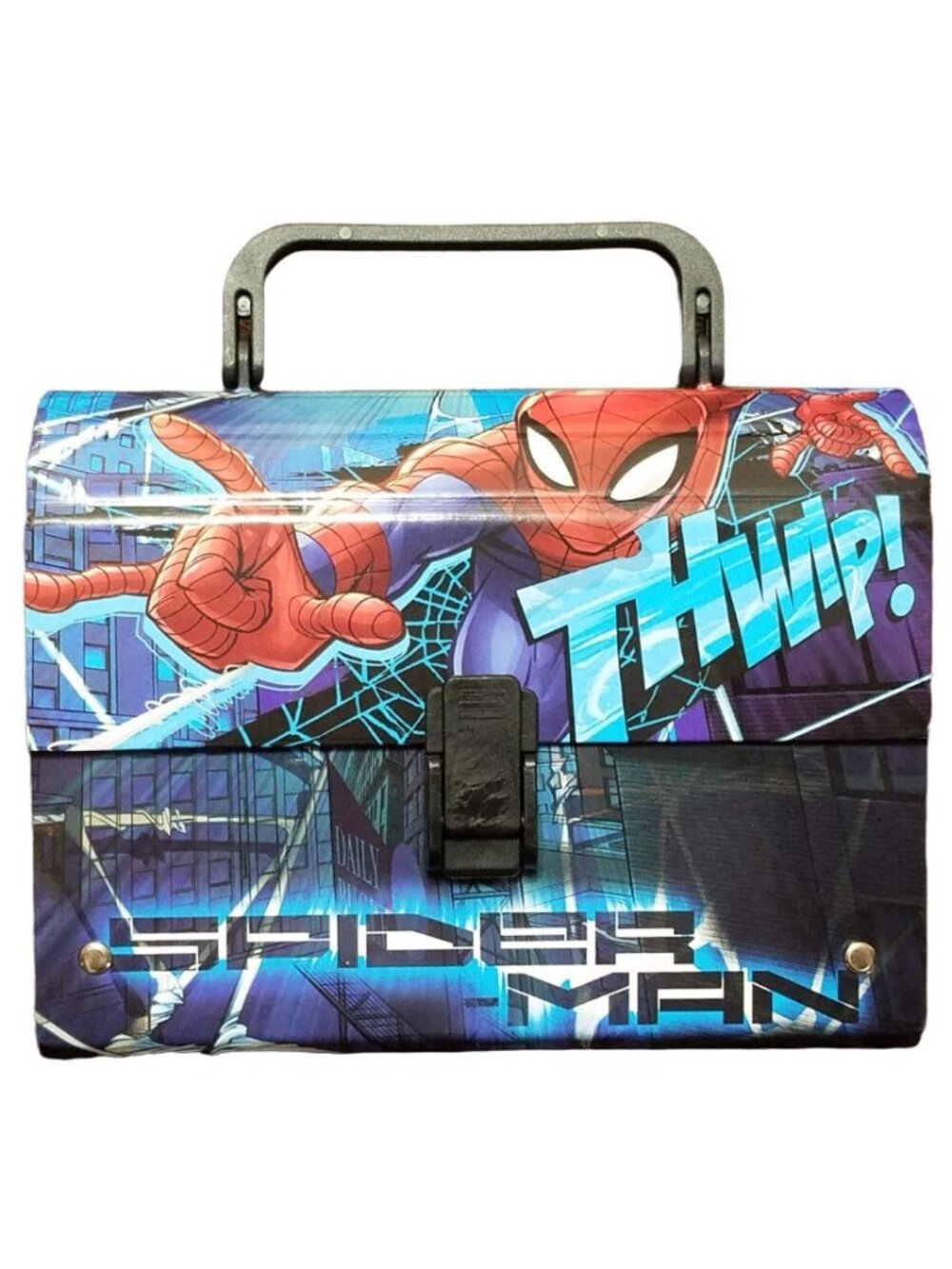 Marvel Spider-Man 7.5 x 6 x 3.5in Sturdy Cardboard Container w/ Handle & Lid NEW